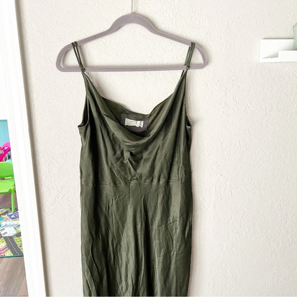 Anthropologie Dress Women's XL Elyse Green Bias Slip Midi HOCO Special Occasion - Picture 4 of 11